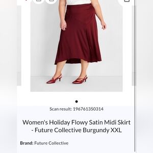 Future Collective Women's Burgundy Midi Skirt